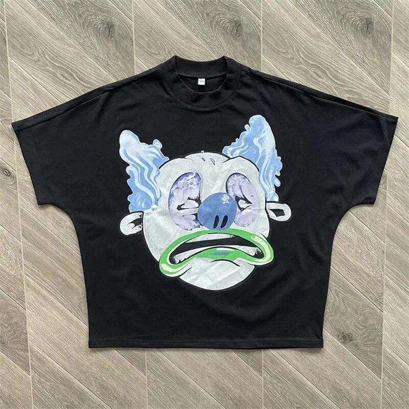 Унисекс Harajuku High Street Couple Graphic Y2k Top Cartoon Devil Graphic Футболка с принтом Oversize Gothic Streetwear Gothic