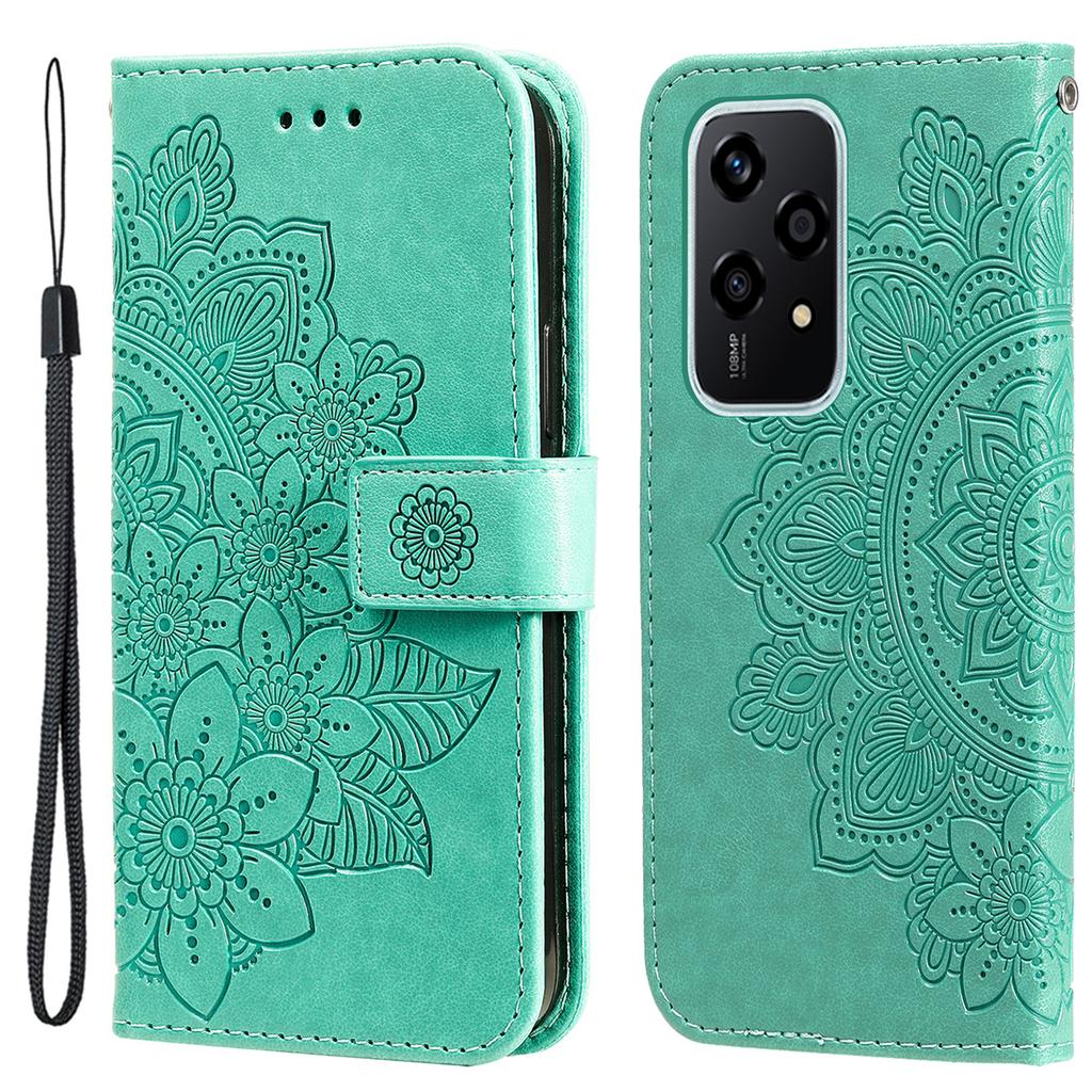 Чехол для Honor 200 Lite с цветочным узором, кошелек-подставка из ПУ кожи, чехол для телефона