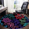 1PC Floral Pattern Chair Carpet for Office, Indoor Non-Slip Washable Carpet, Soft Comfortable Mat For Office Room yy250930241