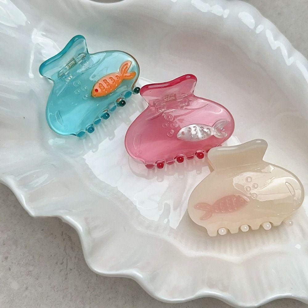 Small Shark Clip Fish Hair Claw Animal Animal Hair Clip Creative Acetate Hair Claw Female/Girls