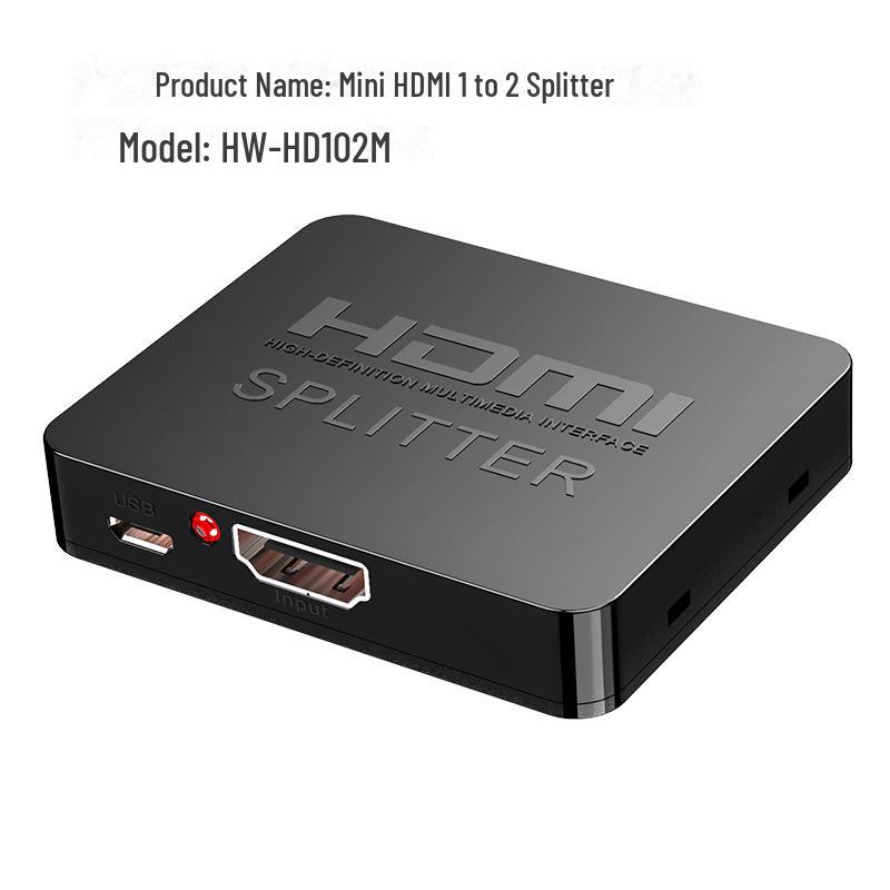 4K Мини HDMI-сплиттер: Один вход на два выхода для дублирования HD-видео