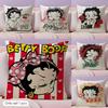 Мультяшная наволочка Betty Boop из натурального льна, двусторонняя печать, декоративная наволочка для дивана, декор для дома, подарок