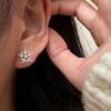 925 Sterling Silver Snowflake Stud Earrings for Women - Simple, Versatile, and Creative Christmas Flower Design