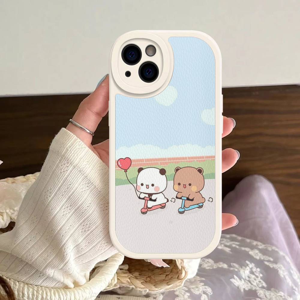 Cute Bubu Dudu Cartoon Phone Case For IPhone 16 15 14 13 12 11 Pro Max Plus Shockproof Leather Cover