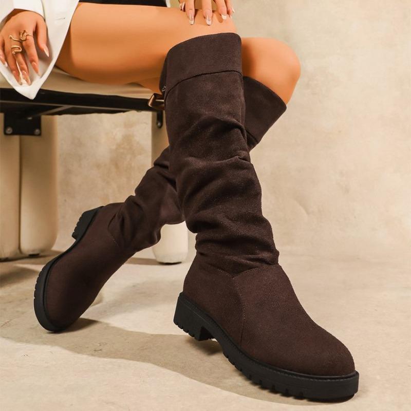 Ботинки на шнуровке сзади, Высокие ботинки, Женские ботинки на толстом каблуке, не доходящие до колен, Длинные ботинки, Стройнящие ботинки