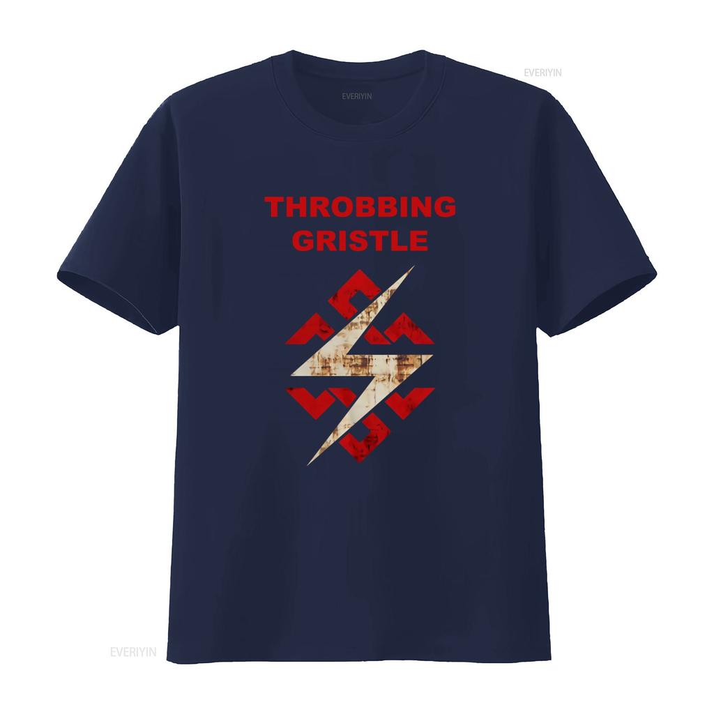 Футболка с логотипом-узлом Throbbing Gristle Flash для стиля рок-группы винтажная стираная повседневная слегка эластичная универсальная модная унисекс