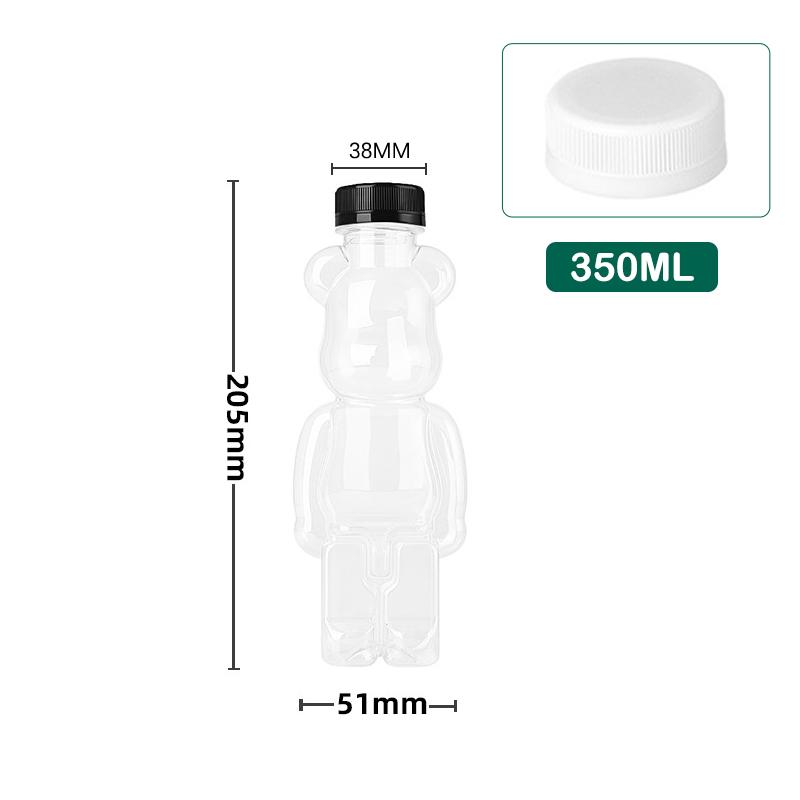 Мультяшная бутылка чая с молоком, кукольный медведь в форме прозрачной утолщенной бутылки сока