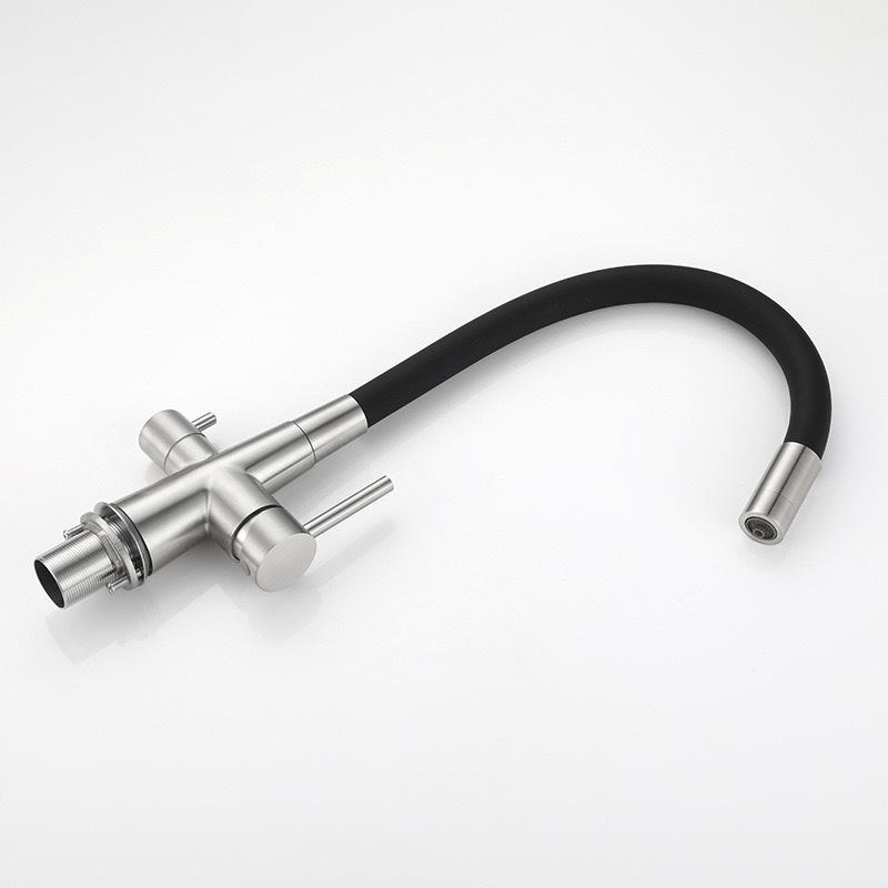 Кухонный кран-фильтр для воды из нержавеющей стали 304 с двойным изливом, кран-смеситель для чистой питьевой воды, для горячей и холодной воды, кухонный кран