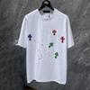8965 CHROME HEARTS Лето 2026 Новая Высококачественная Хлопковая Свободная Футболка Большого Размера с Круглым Вырезом для Мужчин и Женщин Футболка для Пары