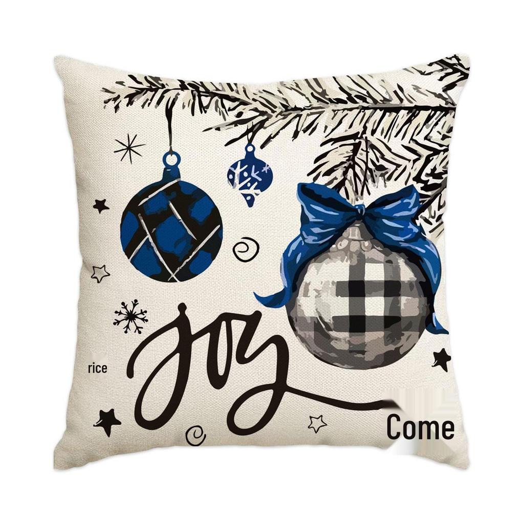 Горячая распродажа Рождественская наволочка из искусственного льна с принтом елки и снеговика - Праздничная декоративная наволочка для диванной подушки