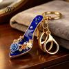 High Heel Purse Charm Rhinestone Rose Keychain, Sparkling High-Heeled Shoes Key Ring, Keyring Pendant Bag Backpack Hanging Decor Charm, Gift for Women