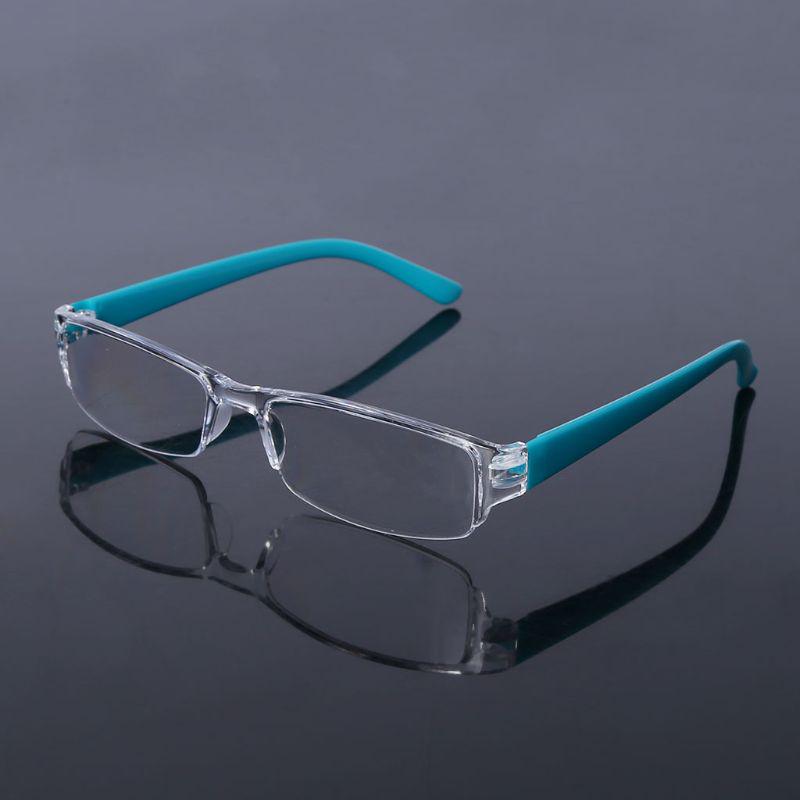 Очки Прямоугольные Очки Для Чтения Без Оправы Прозрачные Линзы В Кожаном Чехле Диоптрии Легкие Унисекс Тонкие