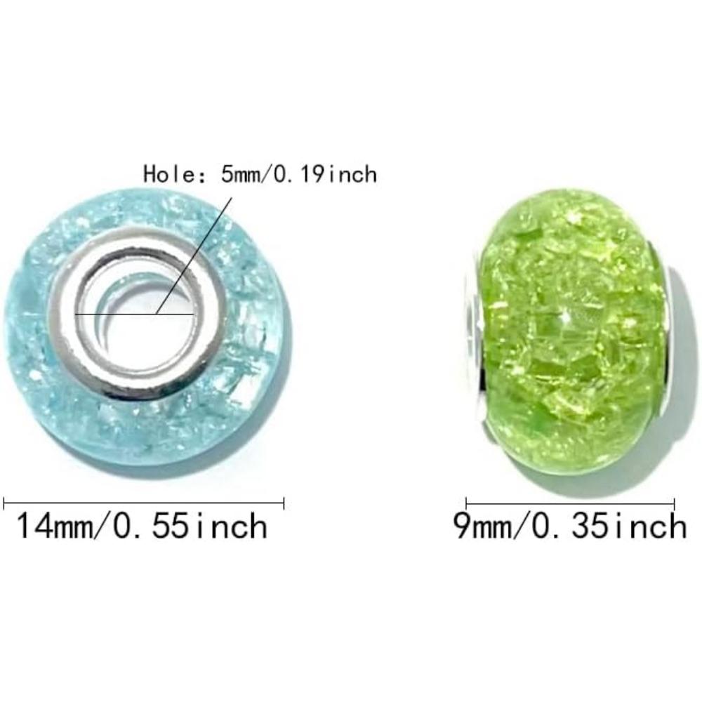 12/30/60 шт. европейские большие отверстия бусины-разделители Lampwork ассорти европейские бусины для рукоделия смешанные цвета для самостоятельного изготовления ожерелья браслета ювелирных изделий