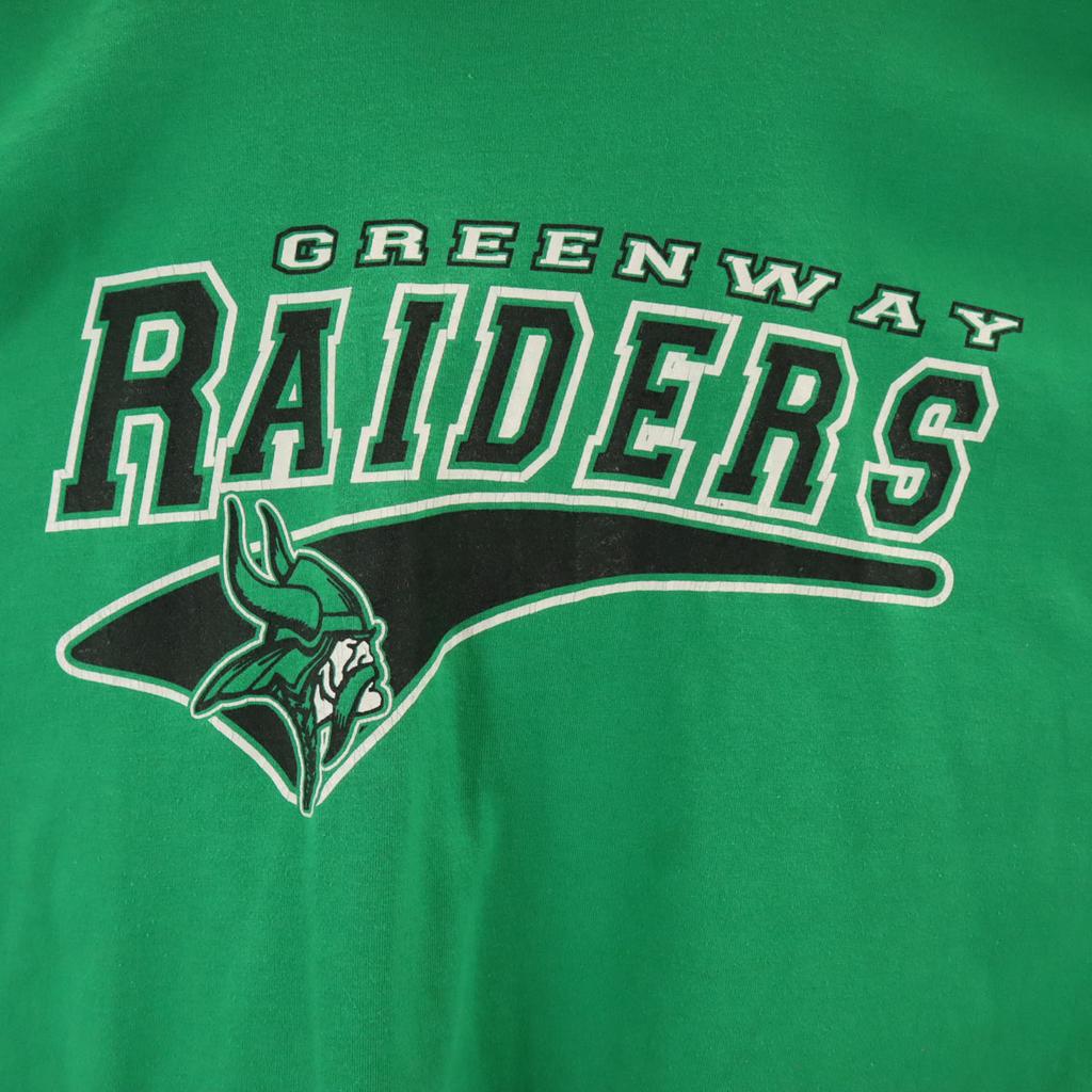 FRUIT OF THE LOOM BEST 90s Made in USA Old GREENWAY RAIDERS Short sleeve T-shirt Men's Used
