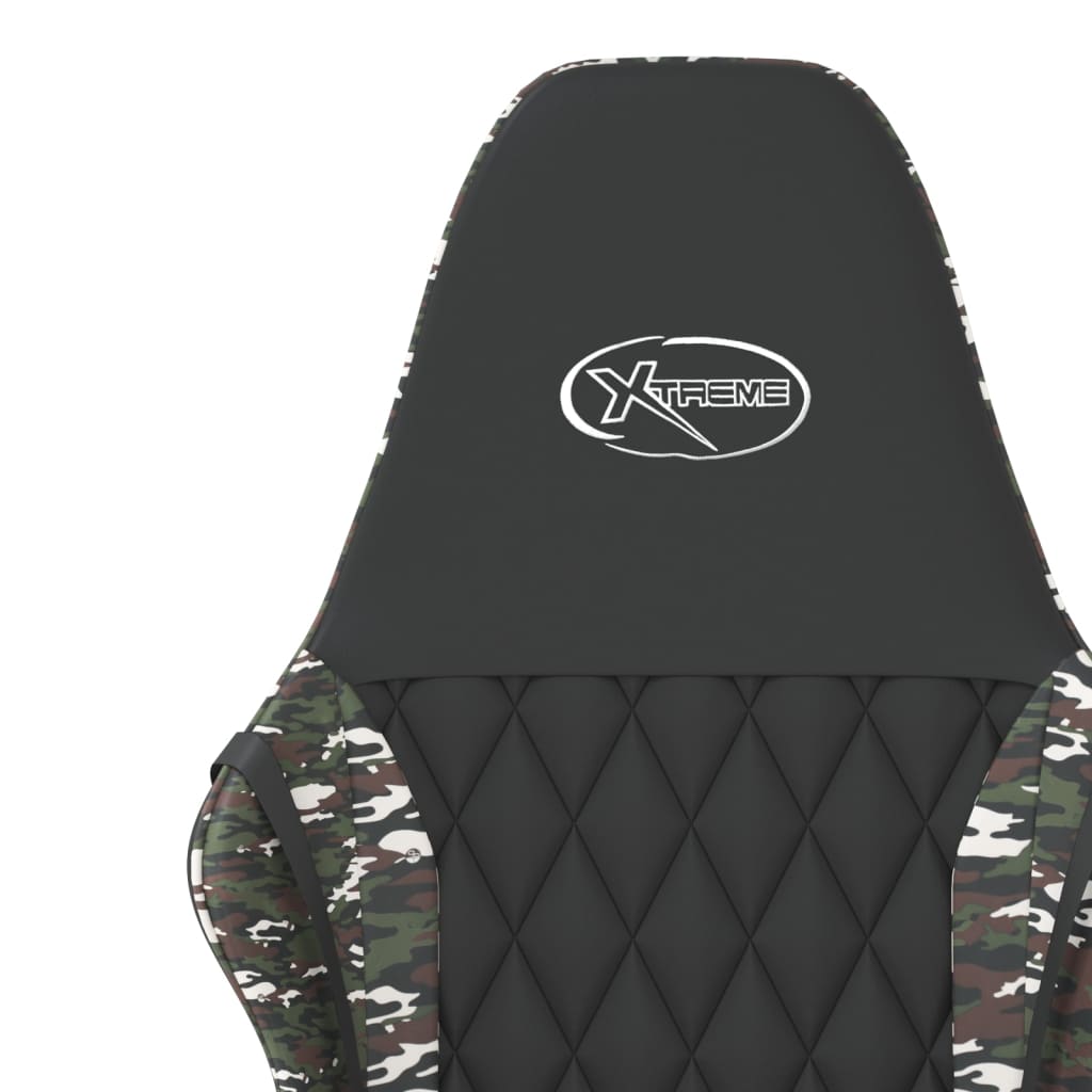 Gaming Chair in Black and Camouflage Synthetic Leather