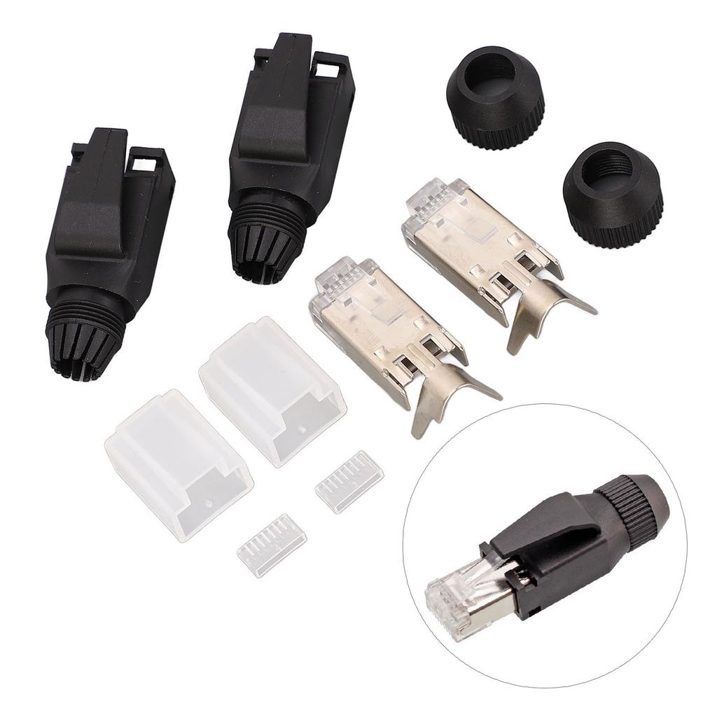 10 Set Assembly Type RJ45 Connector Kit 8   Cat5e Cat6 Industrial Ethernet Modular Plugs