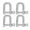 4 шт. D-образная скоба из нержавеющей стали, морская фурнитура, D-кольцо для лодки, полированная скоба для соединения цепи и