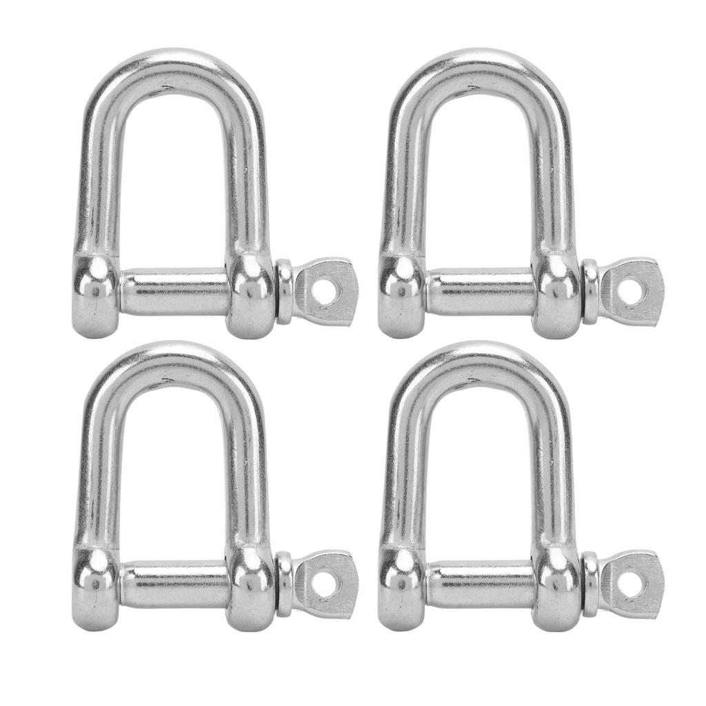 4 шт. D-образная скоба из нержавеющей стали, морская фурнитура, D-кольцо для лодки, полированная скоба для соединения цепи и