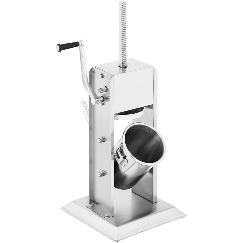Vertical manual sausage stuffer, stainless steel, 3 l + 4 funnels