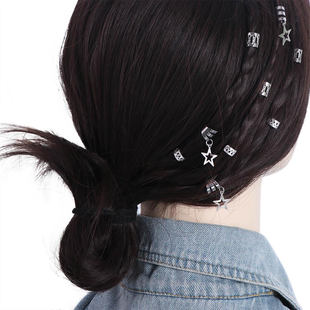 36pcs Dread Locks Hair Braiding Metal Cuffs Hair Braid Tubes Braided Hair Rope  Women