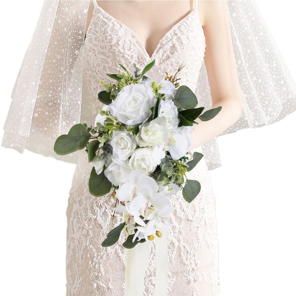 1шт искусственный букет каскадные искусственные цветы свадебные букеты для невесты свадебные букеты для невесты для свадебной церемонии и годовщины