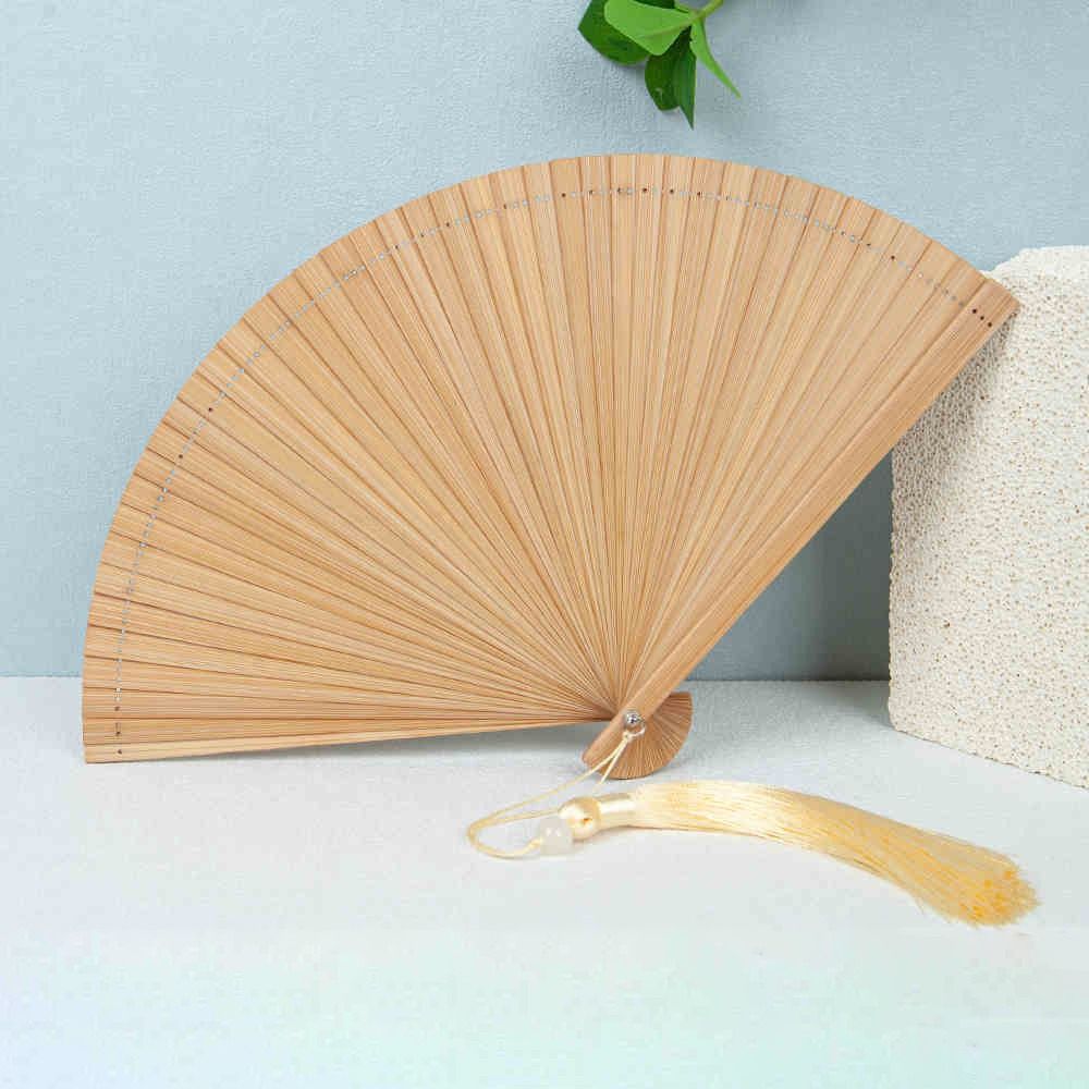Chinese Style Solid Color Bamboo Fan Exquisite Elegant Handheld Fans Hanfu Accessories