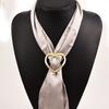 Women Gift Elegant Fashion Jewelry Crystal Love Heart Scarf Buckle Shawl Clip Brooch Scarf Ring