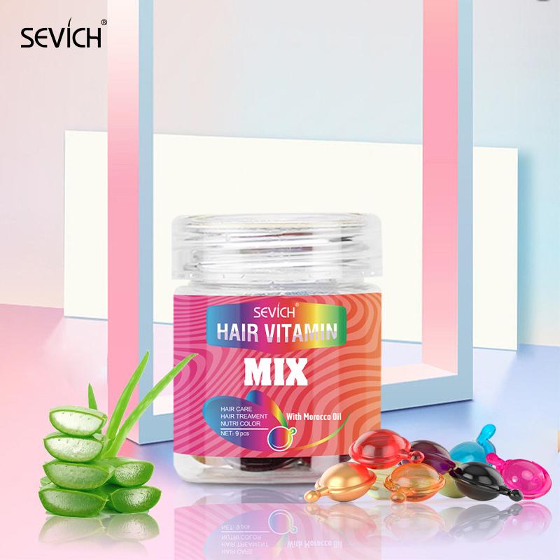 Витаминные капсулы для волос Севич Кератиновое масло Восстанавливает поврежденные волосы против выпадения волос Марокканское масло Разглаживающая эссенция для волос Смесь капсул для волос