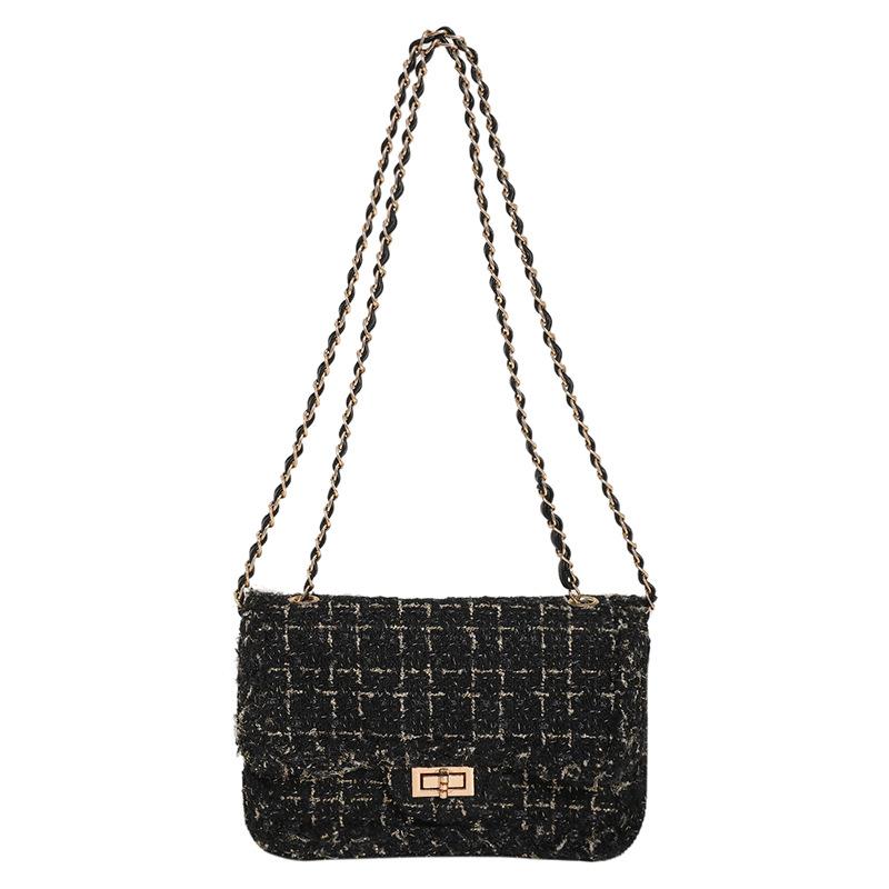 Weaving A Niche Temperament and Fashionable Small Fragrant Style Bag Spring and Summer Fabric Chain New Single Shoulder Crossbody Carrying Bag