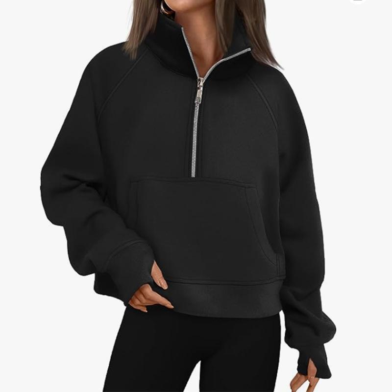 Women's Plus Size Autumn and Winter Loose Jacket Zipper Long Sleeve Sweatshirt