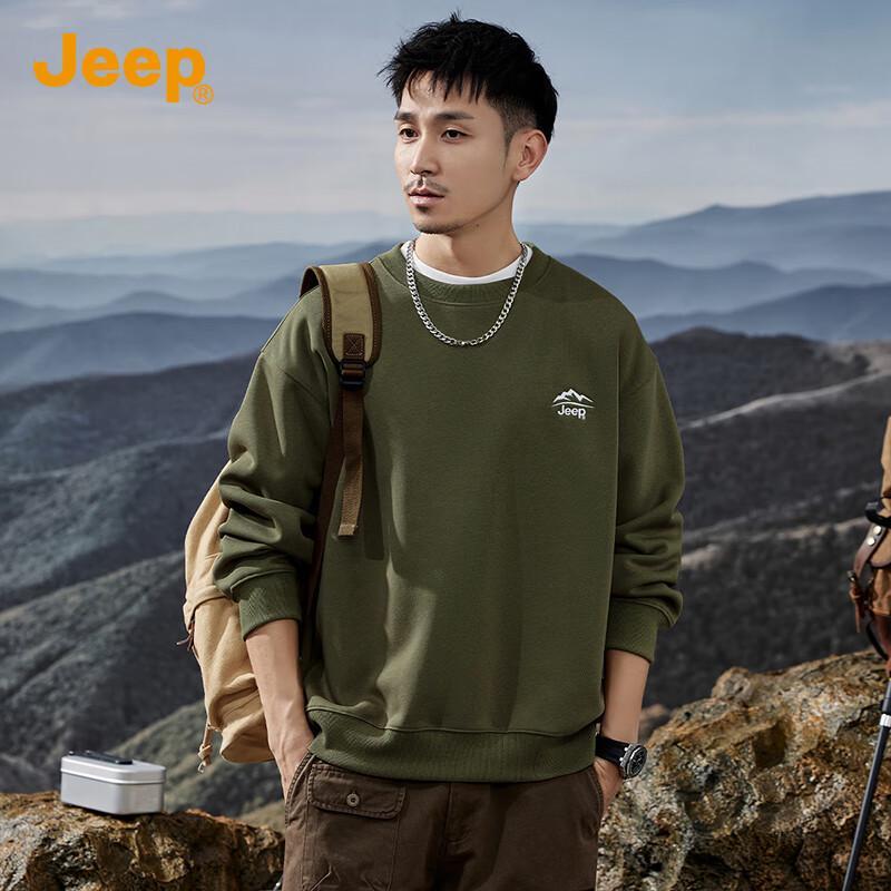 Jeep Мужской повседневный свитшот свободного кроя с круглым вырезом