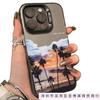 Постепенное изменение закат кокосовая пальма для чехла на телефон Apple 13/14 iPhone16Pro цвет серебристый 16 жесткий 15 противоударный XR