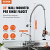 VEVOR Commercial Faucet with Pre-Rinse Sprayer, 36" (91.4 cm) Height, 8" (20.3 cm) Center, 12" (30.5 cm) Swing Spout
