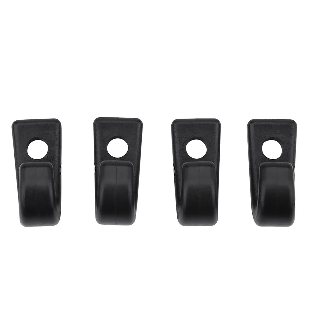 25pcs J Hooks Black Nylon Lashing Hooks for Kayak Bungee Cord Canoes Boats Accessory