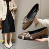 Модная обувь для женщин 2024 года, новые модные блестящие туфли на низком каблуке с пряжкой, женские роскошные туфли из искусственной кожи, повседневная обувь с острым носком