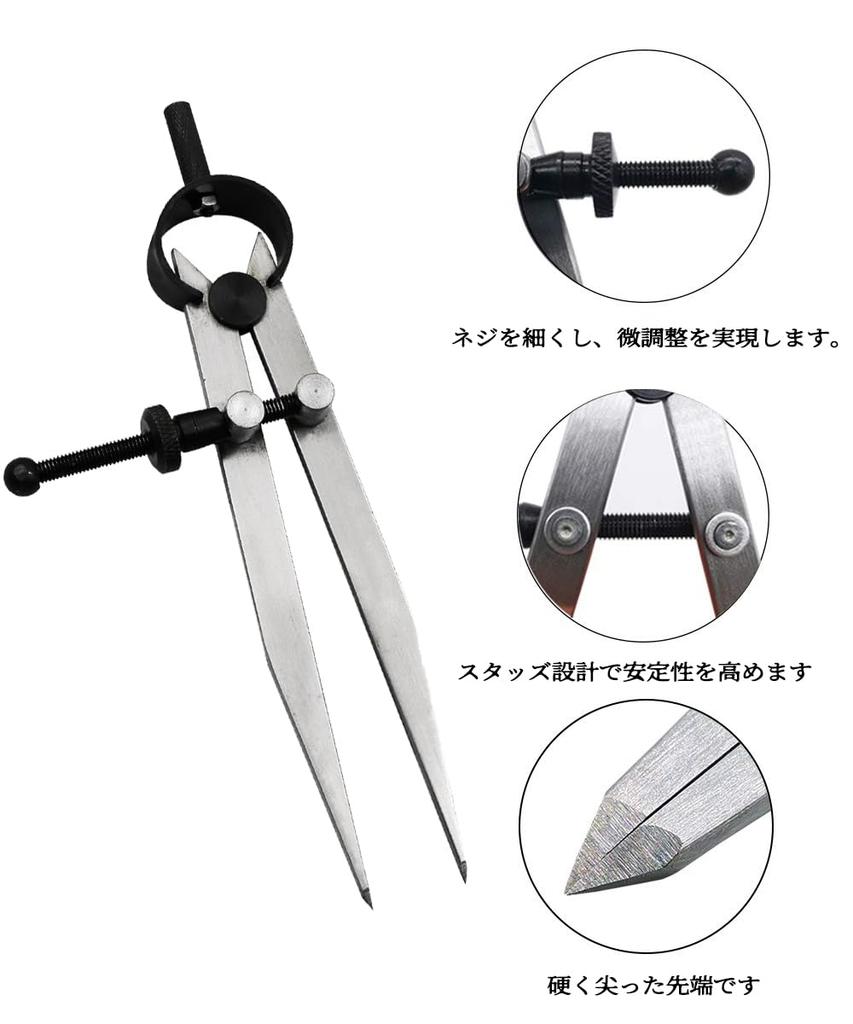 YaoooosF Leather Compass Leather Craft Marking Rotating Scratch Leather Craft DIY Sewing Sewing Drafting Leather Measuring Carbon Steel Leather Manufa