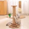Cat Scratch Pole Sisal Cats Scratcher Turntable Cat Scratch Board Toy High-density Cats Grab Column Pet Supplies Climbing Frame