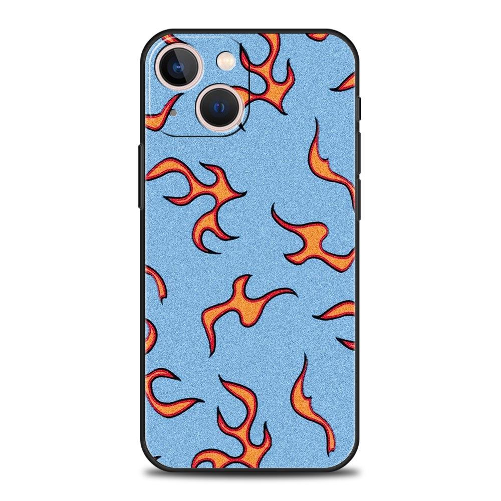 Чехол для телефона iPhone 17 16e 15 14 13 12 11 Pro Max SE 7 8 Plus Оболочка iPhone 16 Мягкий ТПУ Чехол Узор 'Пламя'