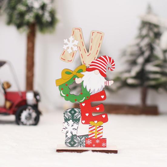 Christmas Decoration Hollow Out Wooden New Year Gift Reusable Durable Christmas Decoration Letter Shape Colorful Wooden Xmas Ornaments for Christmas