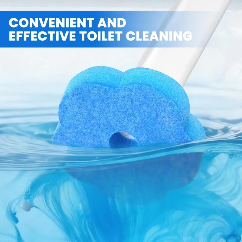 Wholesale Disposable Sponge Toilet Brush Bathroom Toilet Replacement Flower Shaped Dissolving Head Home Fresh Cleaning Supply