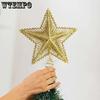 WTEMPO Верхушка для рождественской елки, полая пятиконечная звезда, рождественская, новогодняя, для помещения и улицы, трехмерная звезда, корона для рождественской елки
