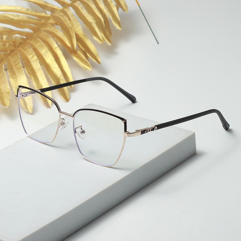 New men's and women's versatile glasses Metal glasses frame Internet celebrity plain face trimming decorative flat mirror can be equipped with myopia