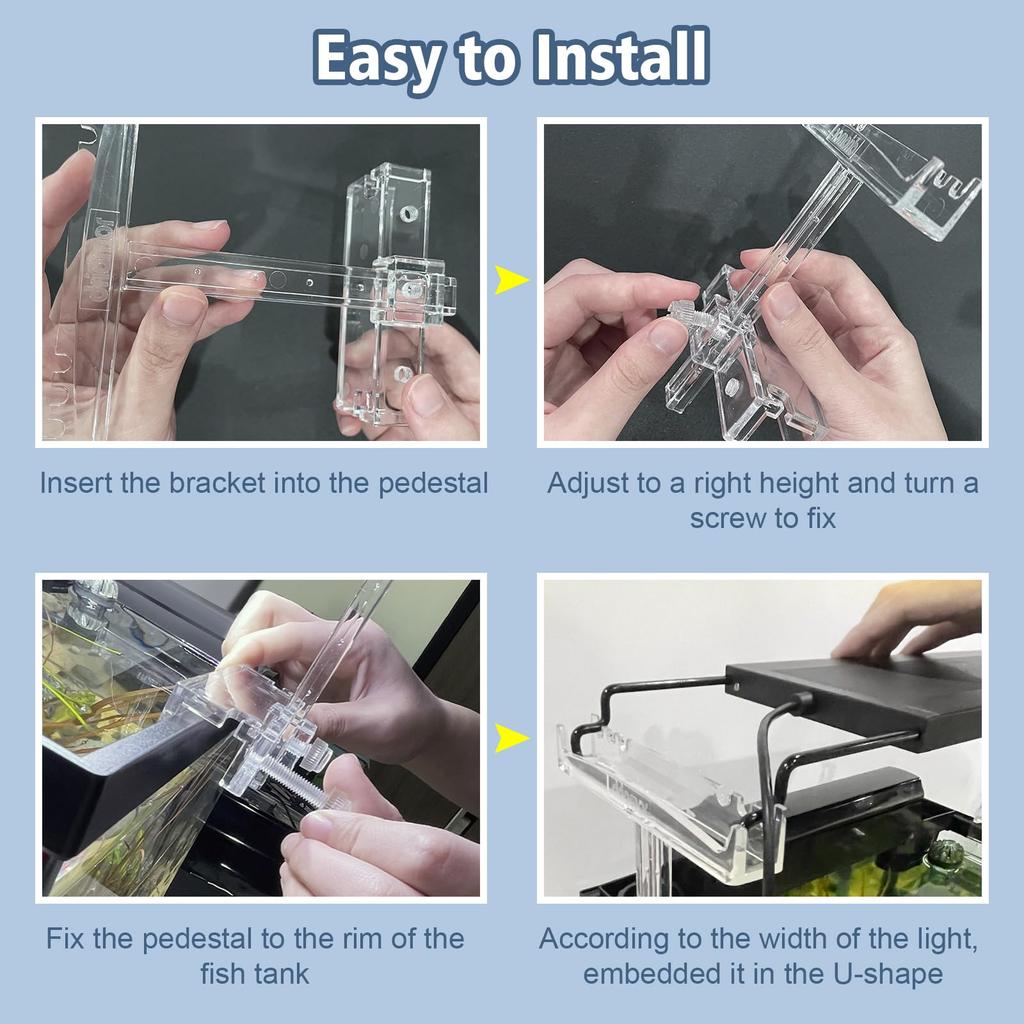 Driamor Aquarium Light Stand Acrylic Stand Height Adjustable Aquarium Light Lift Aquarium LED Light Holder