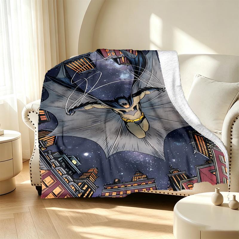 Batman Pattern Blanket for Home Decoration, Bed, Sofa, Car Travel, Camping, Suitable for All Seasons, Birthday Christmas Gift
