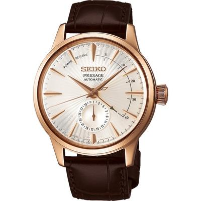 Мужской SARY132 (PRESAGE Basic Line Время коктейля) Круглые часы из коричневого нержавеющего материала