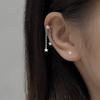 Zircon Double-layer Star Tassel Clip Earrings for Women Girl Ear Bone Clip Sweet Gift Jewelry  Accessories