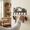 Sturdy 6 Hooks Metal Car Key Holder Black Minimal Cutout Race Car Hook  Garage