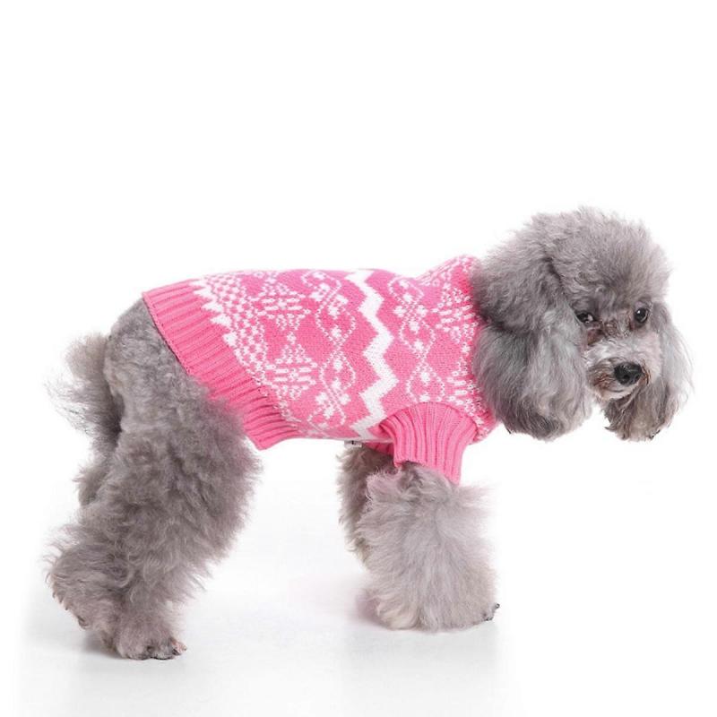 Pink Pet Knitted Sweater 3Pcs High Collar Warm Sweater for Dogs