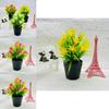 Small Orchid Plant Faux Greenery Plastic Potting Decor For Home And Office Use