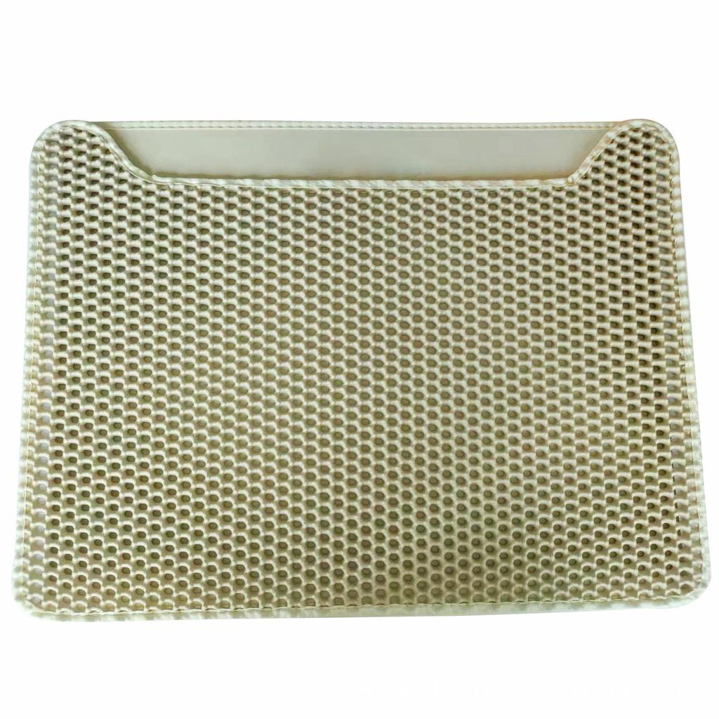Extra-Large Double-Layer Cat Litter Mat with Velcro, Detachable & Washable, Honeycomb Design to Prevent Splashing and Tracking